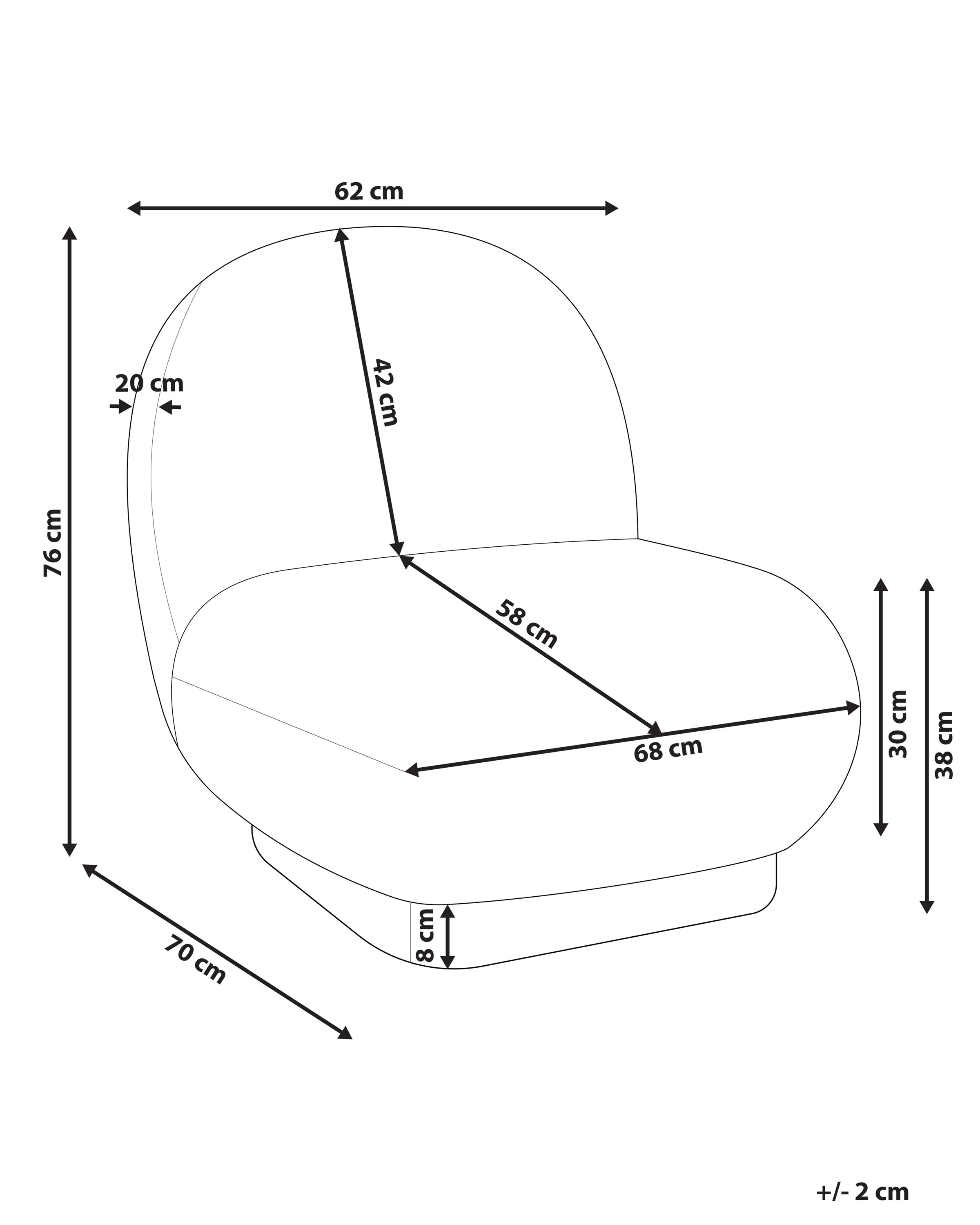 Fauteuil LOVIISA Bouclé Wit