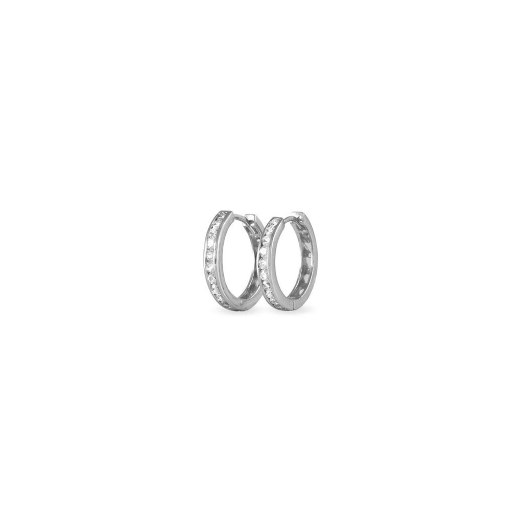 Créoles Calissa Argent Blanc Oxyde De Zirconium