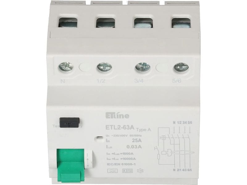 Max Hauri Build FI Schalter 3P N 25 A FI-Schutzschalter