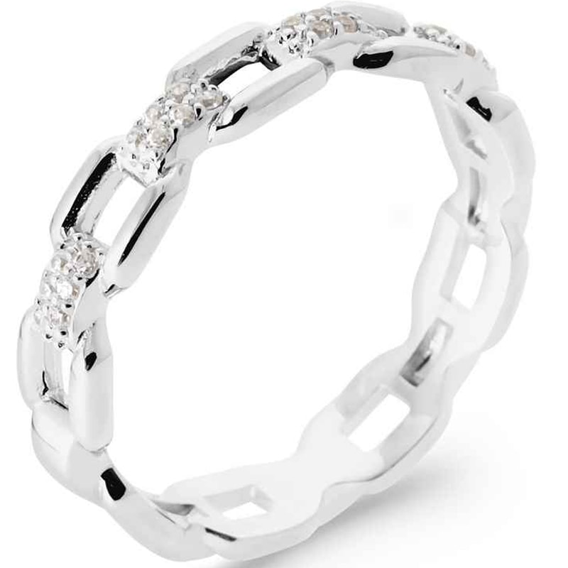 Bague - Argent 925/ 1000 rhodié & oxyde de zirconium