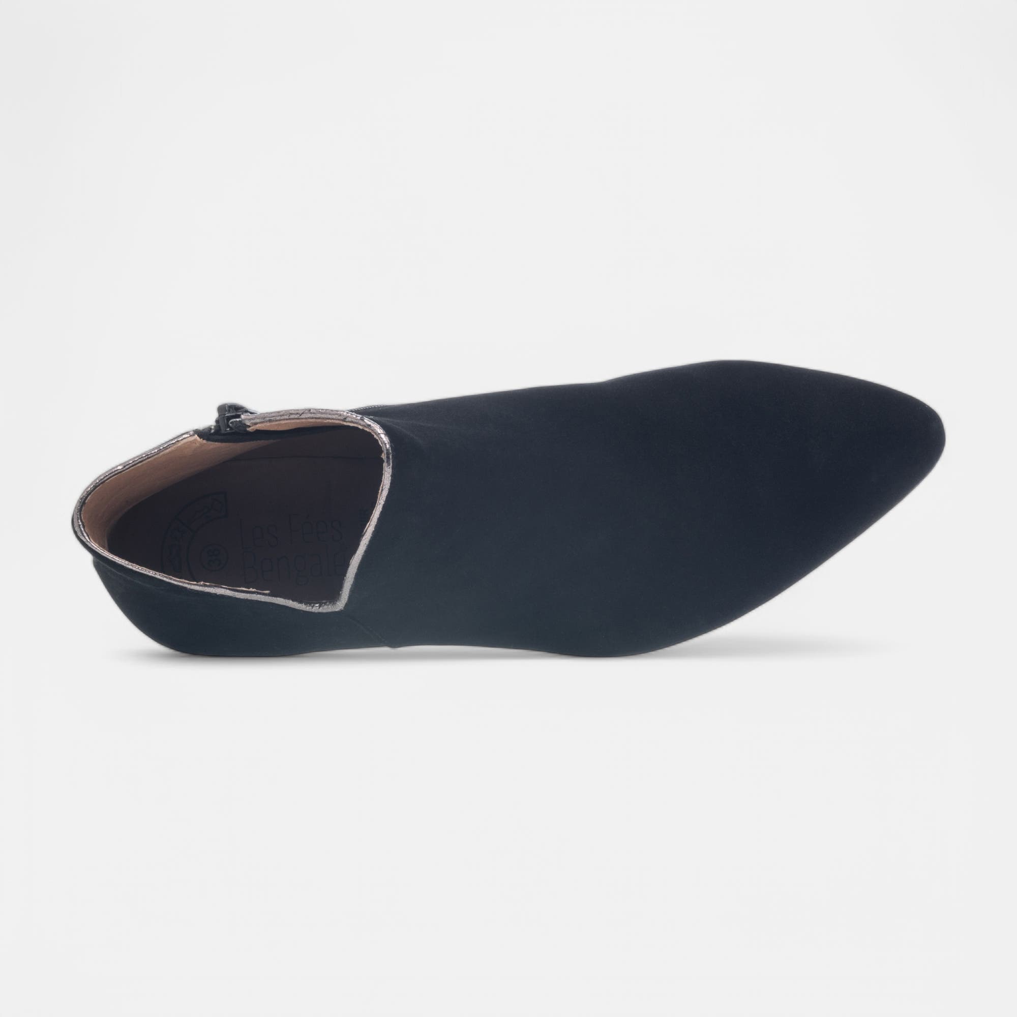 Bottines à talon Femme en cuir noir