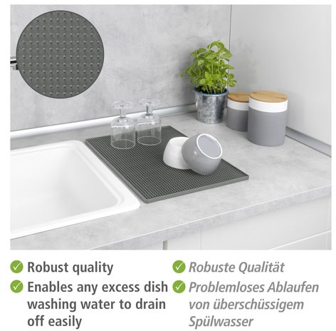 WENKO Abtropfmatte »Modell Maxi« Trockenmatte für Geschirr mit Noppenstruktur, extra gross, Kunststoff