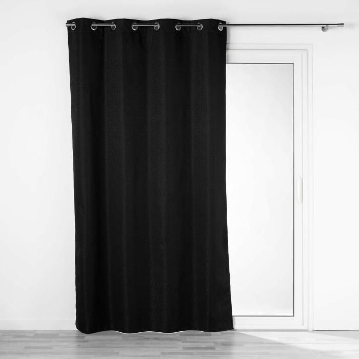 RIDEAU A OEILLETS 140X260CM OCCULTANT DARKO NOIR