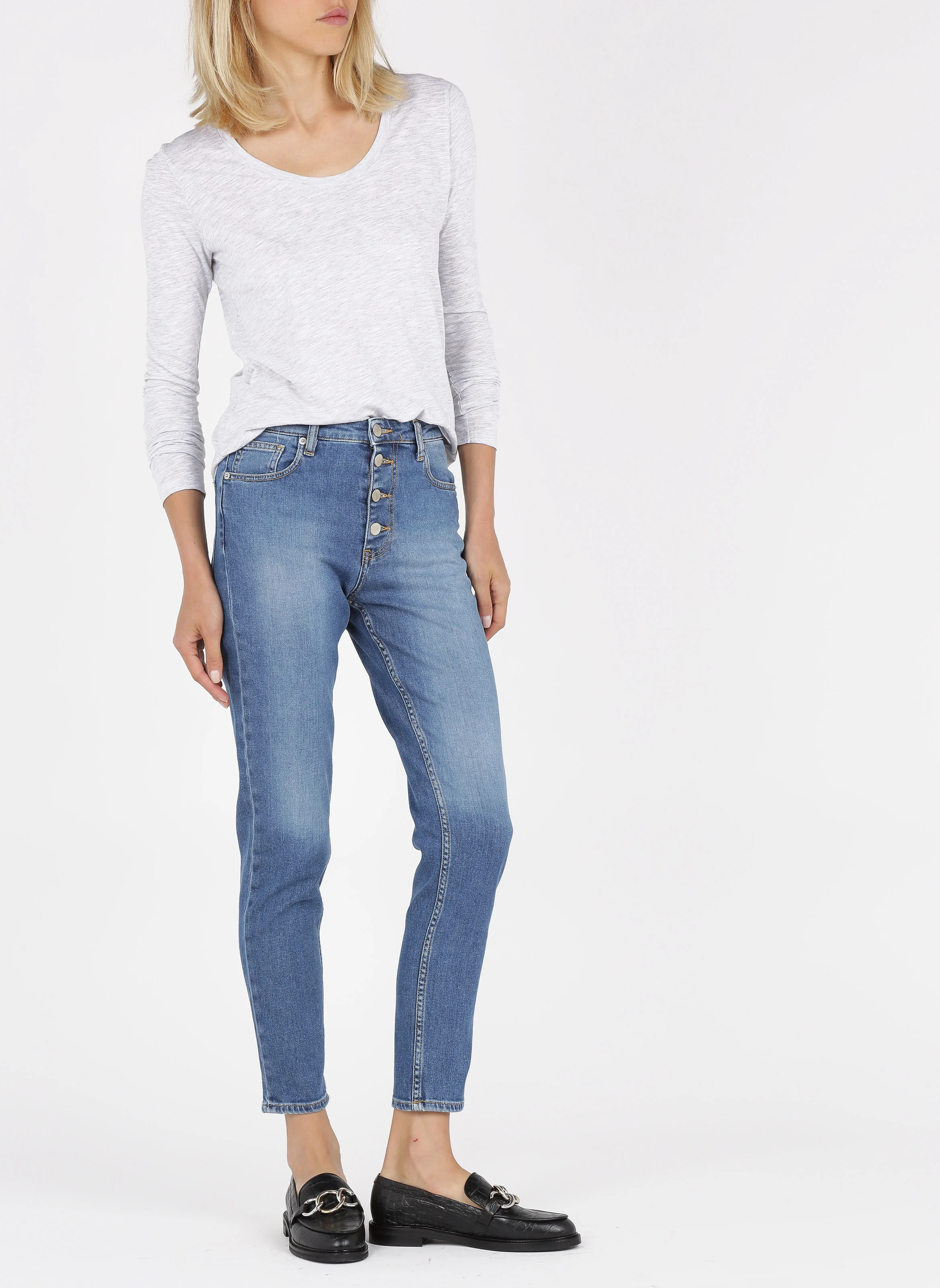 JACKSONVILLE - Tee-shirt col rond en coton | Gris