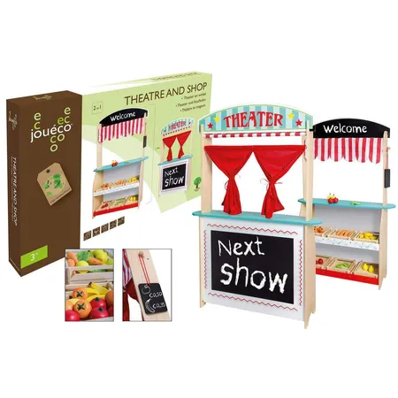 Johntoy Jouéco® 2 in 1 Theather und Kaufmannsladen