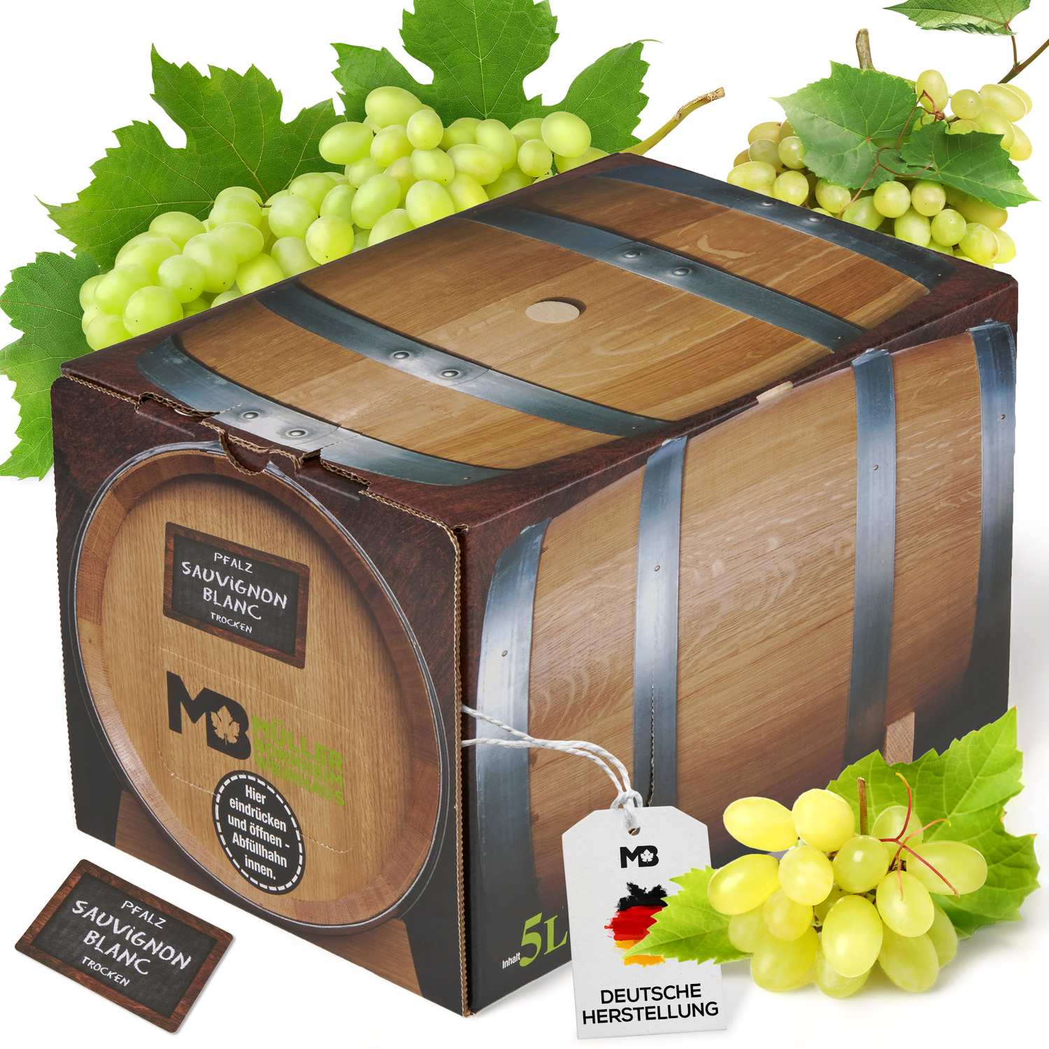 Weinhaus Müller Bornheim Pfalz Riesling Weißwein trocken 11,5 % vol. 5 Liter Bag in Box