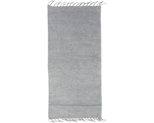 Chenille grijs patchwork vloerkleed 60x120 cm
