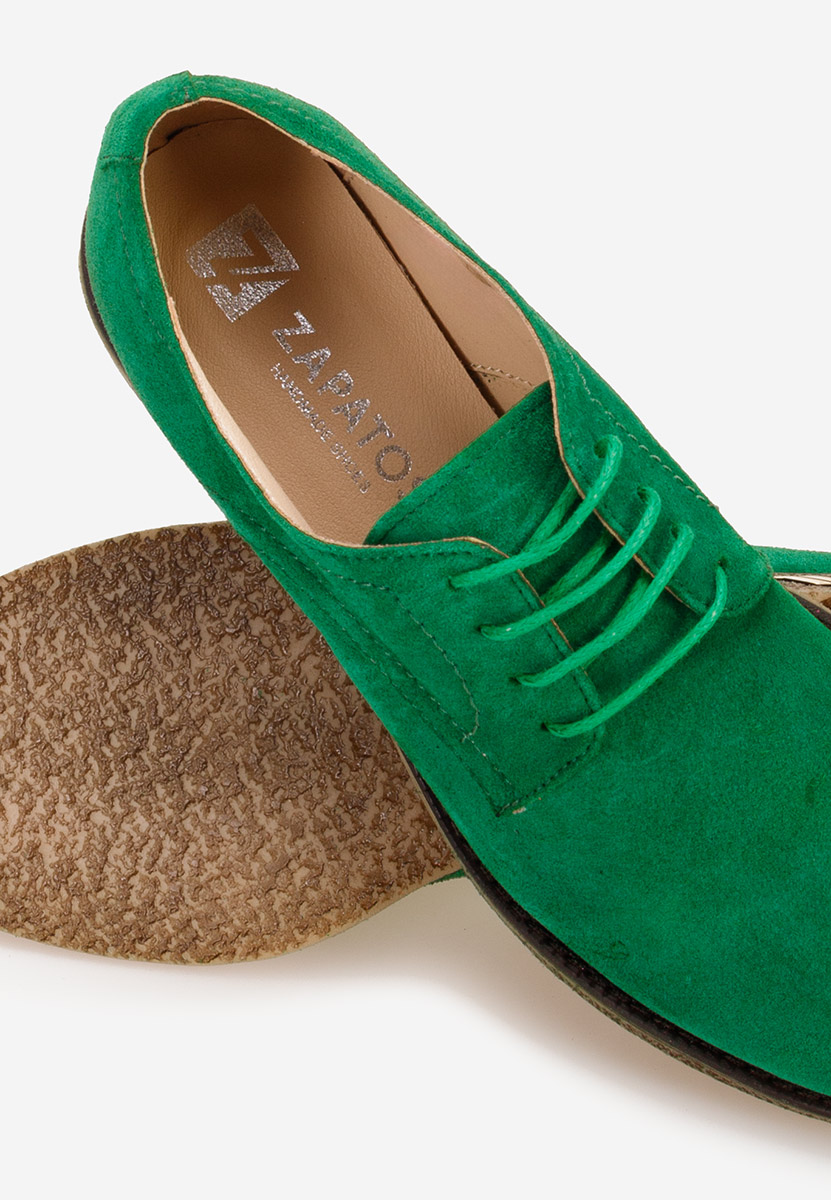 Chaussures derby en cuir vert Doresa
