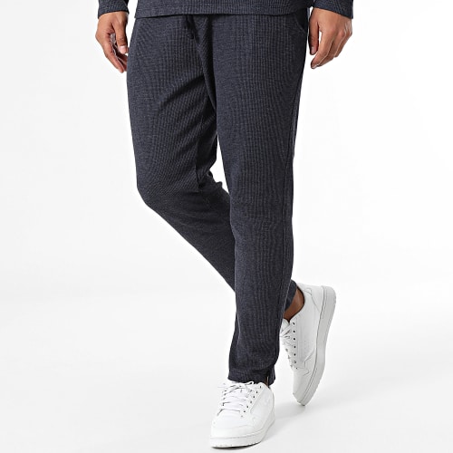 Ensemble Polo Manches Longues Et Pantalon Jogging Bleu Marine Chiné