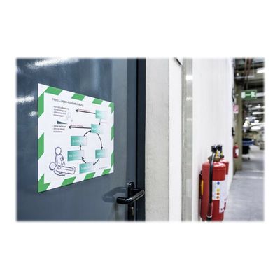 Durable Duraframe Magnetic Security - Cadre d'affichage magnétique bicolore - A4 - vert/blanc