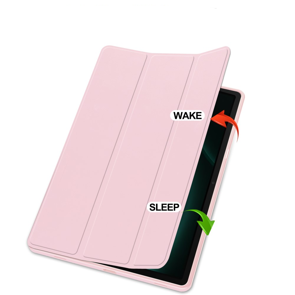 Samsung Galaxy Tab S9 FE  Plus Leder Tasche Smart Cover Hülle S-Pen Halterung - Rosa