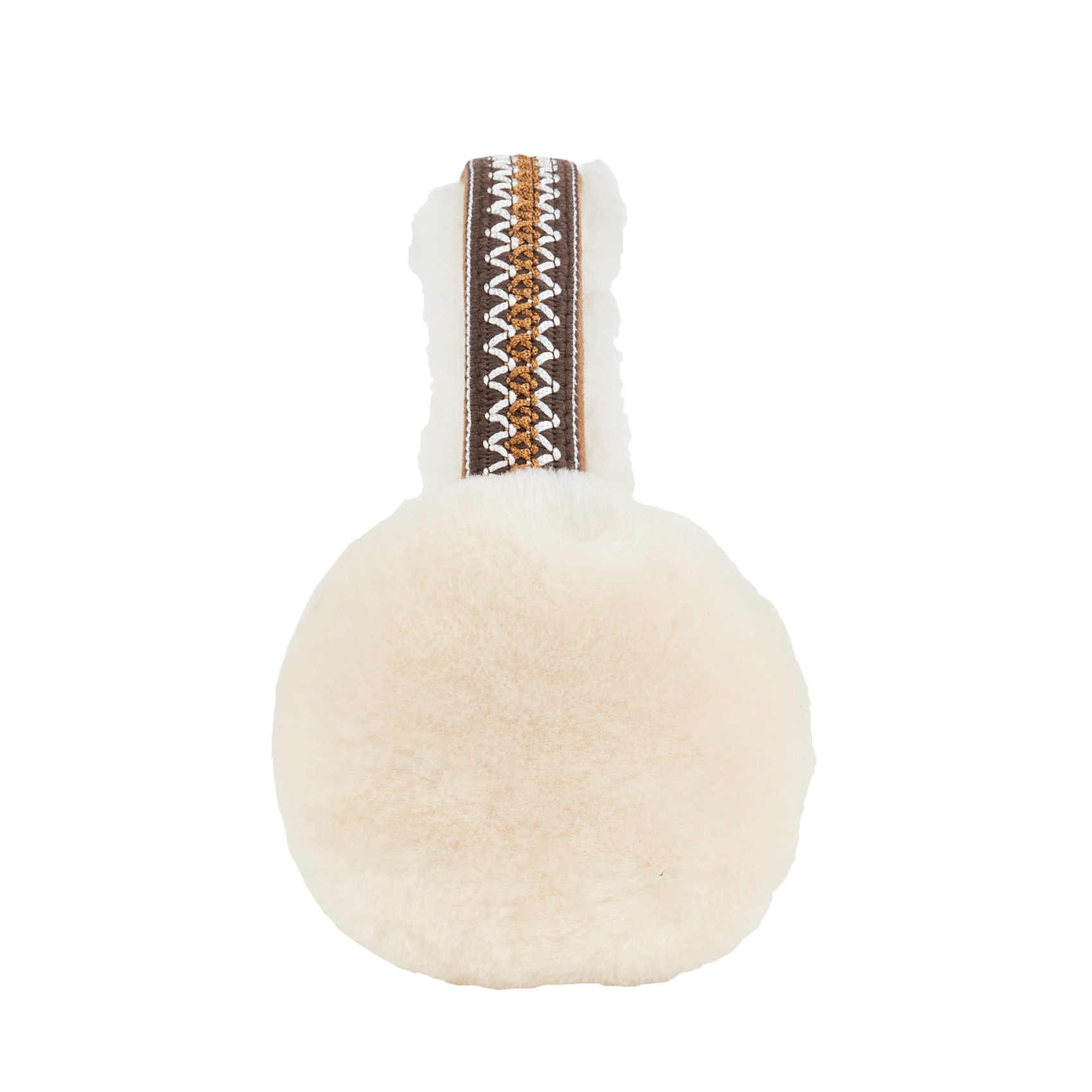 TASMAN SHEEPSKIN - Cache-oreilles en cuir velours brodés | Marron