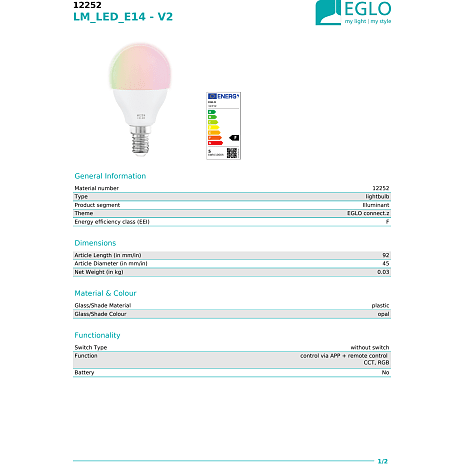 Eglo Connect-Z LED kronepære 4,9W - multifarvet lys