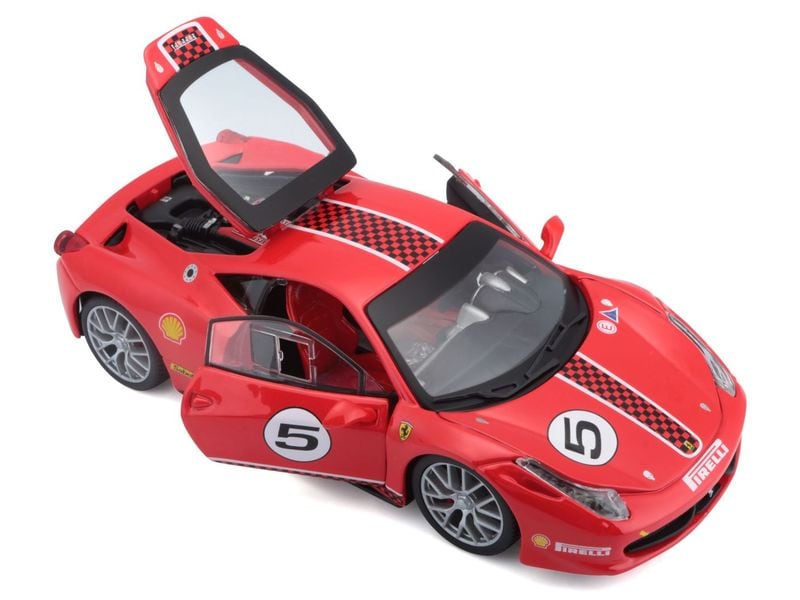 BBurago Ferrari Racing 458 Challenge Rot 1:24 Sammlermodell im Massstab 1:24