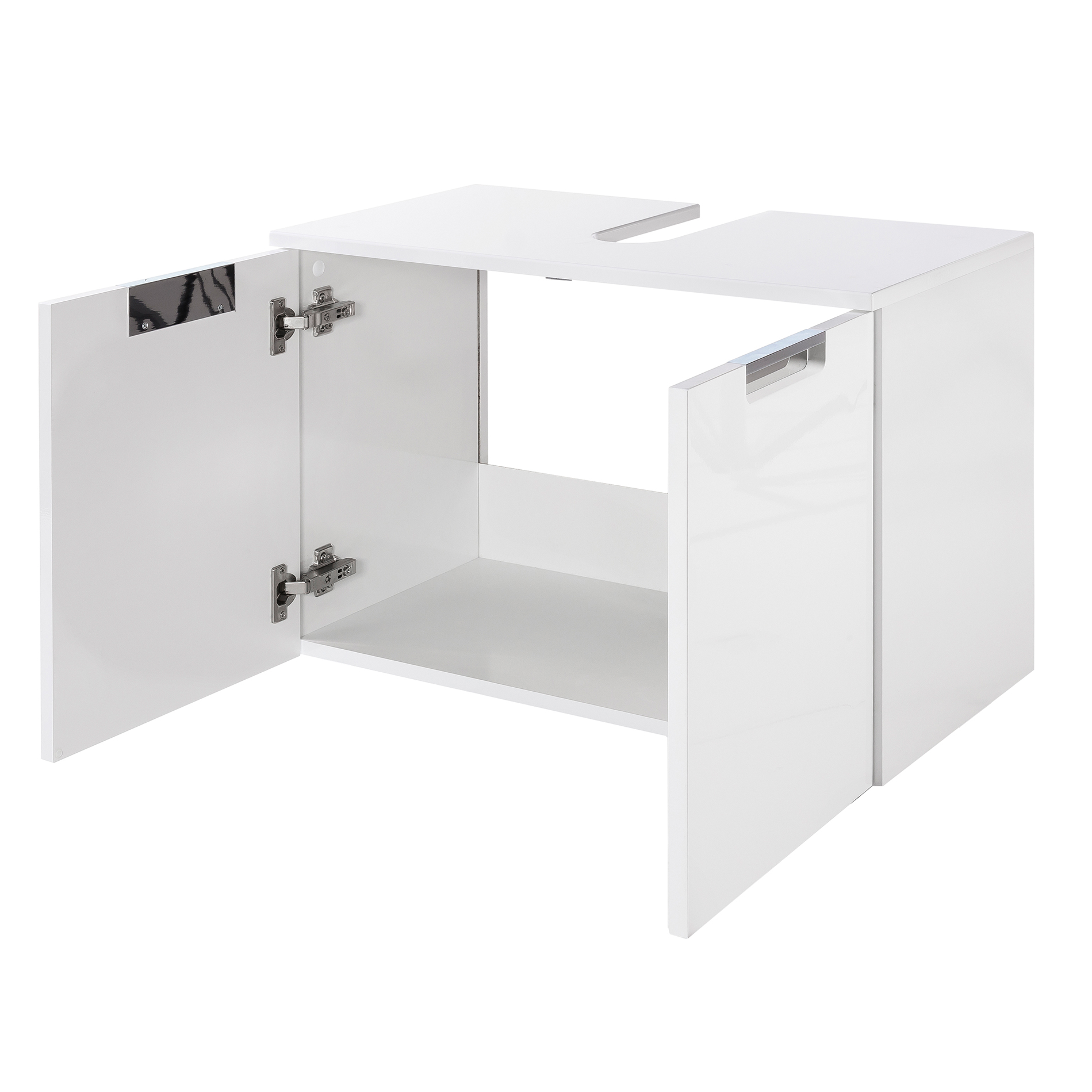 Waschbeckenunterschrank - weiß Hochglanz - 65 cm