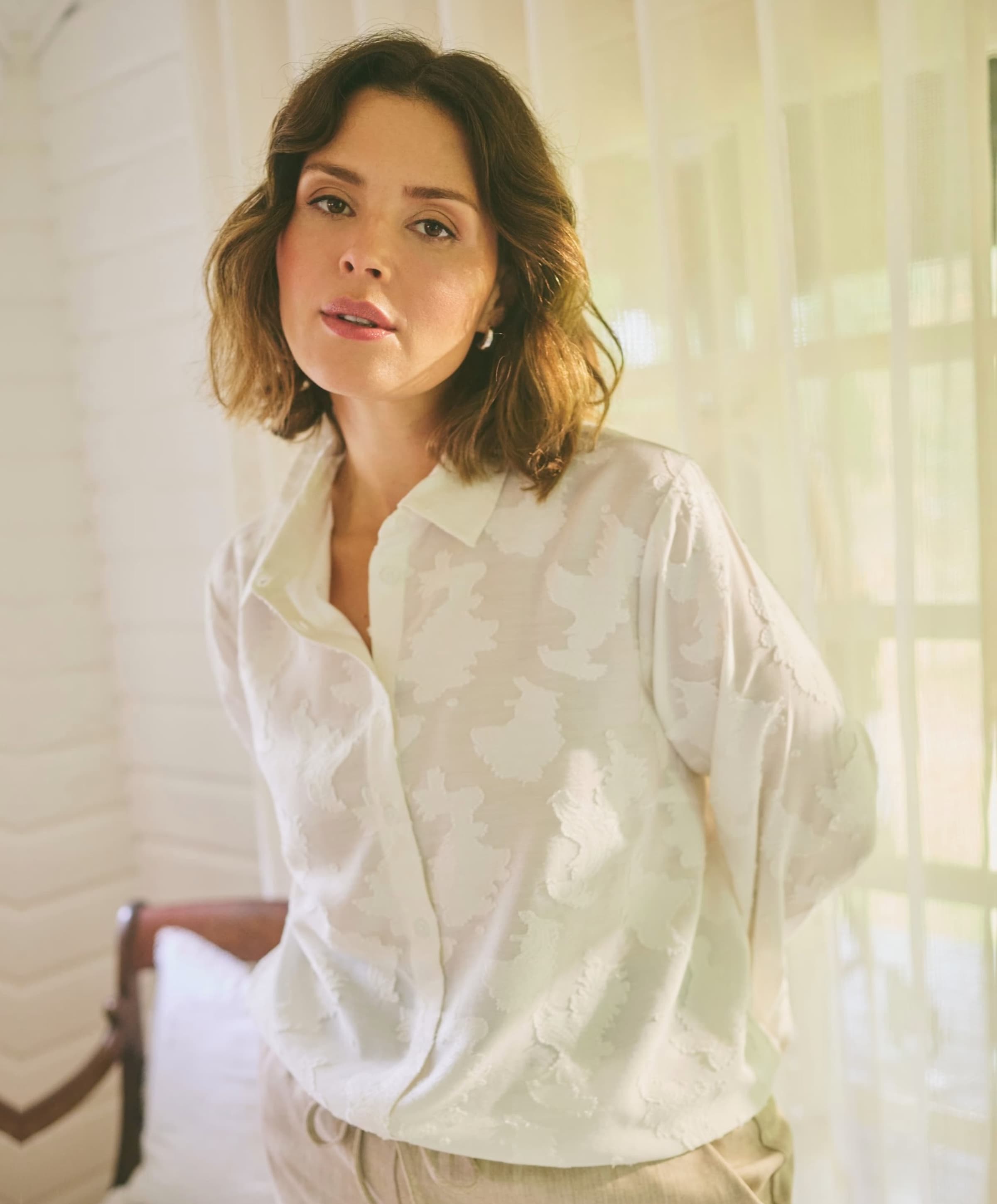 KAFFE Curve Dames blouse ecru