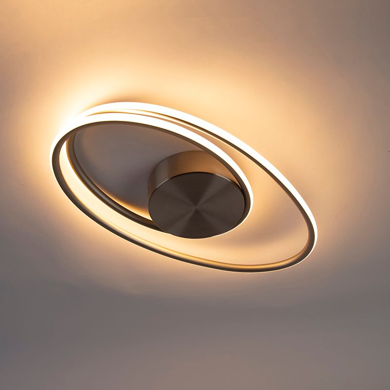 Design plafondlamp staal incl. LED 3 staps dimbaar  - Rowan