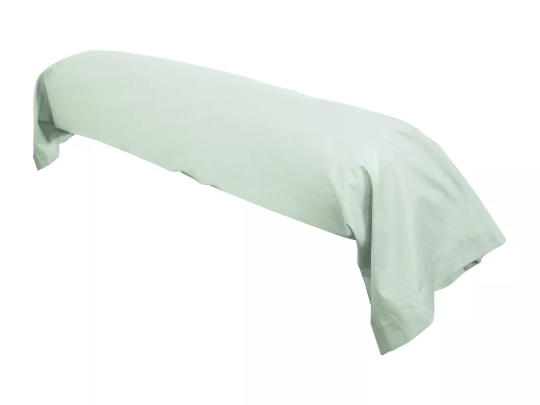 Taie de traversin uni 140x43 cm coton ALTO vert fleur d'amandier