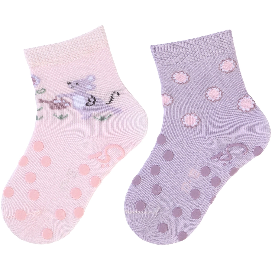 Sterntaler ABS-Krabbelsocken DP Maus rosa