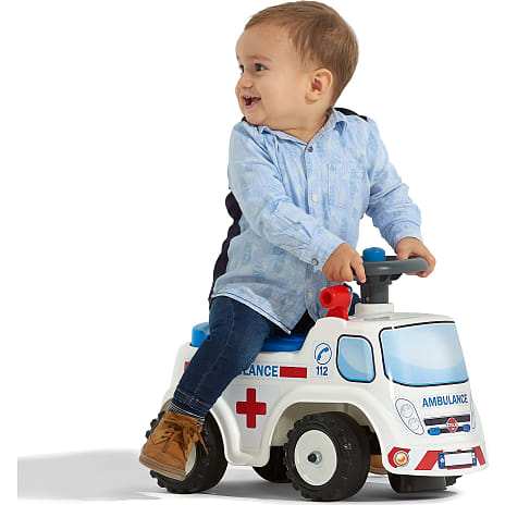 Falk Toys ambulance ride-on med opbevaringsrum, rat og horn