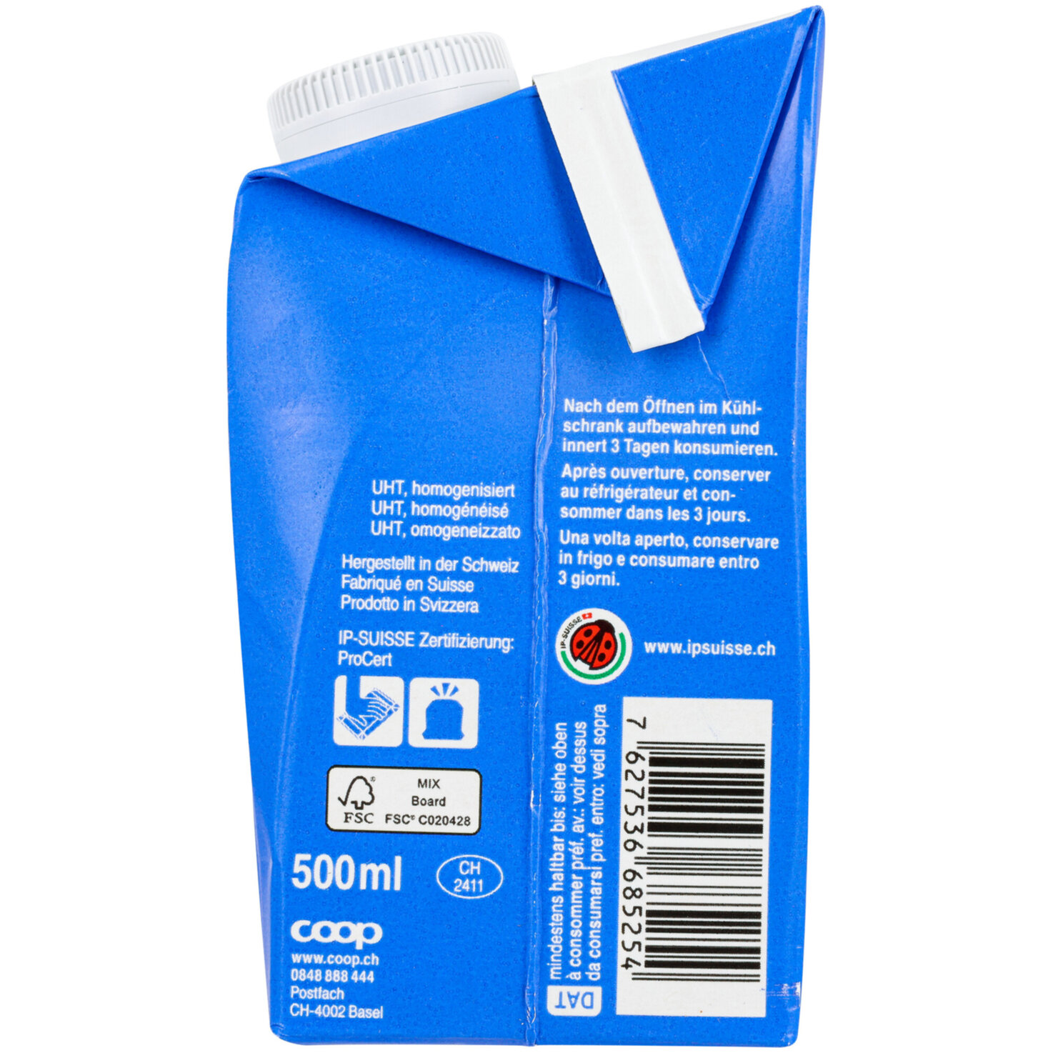 Vollmilch UHT 3.5% IP-Suisse