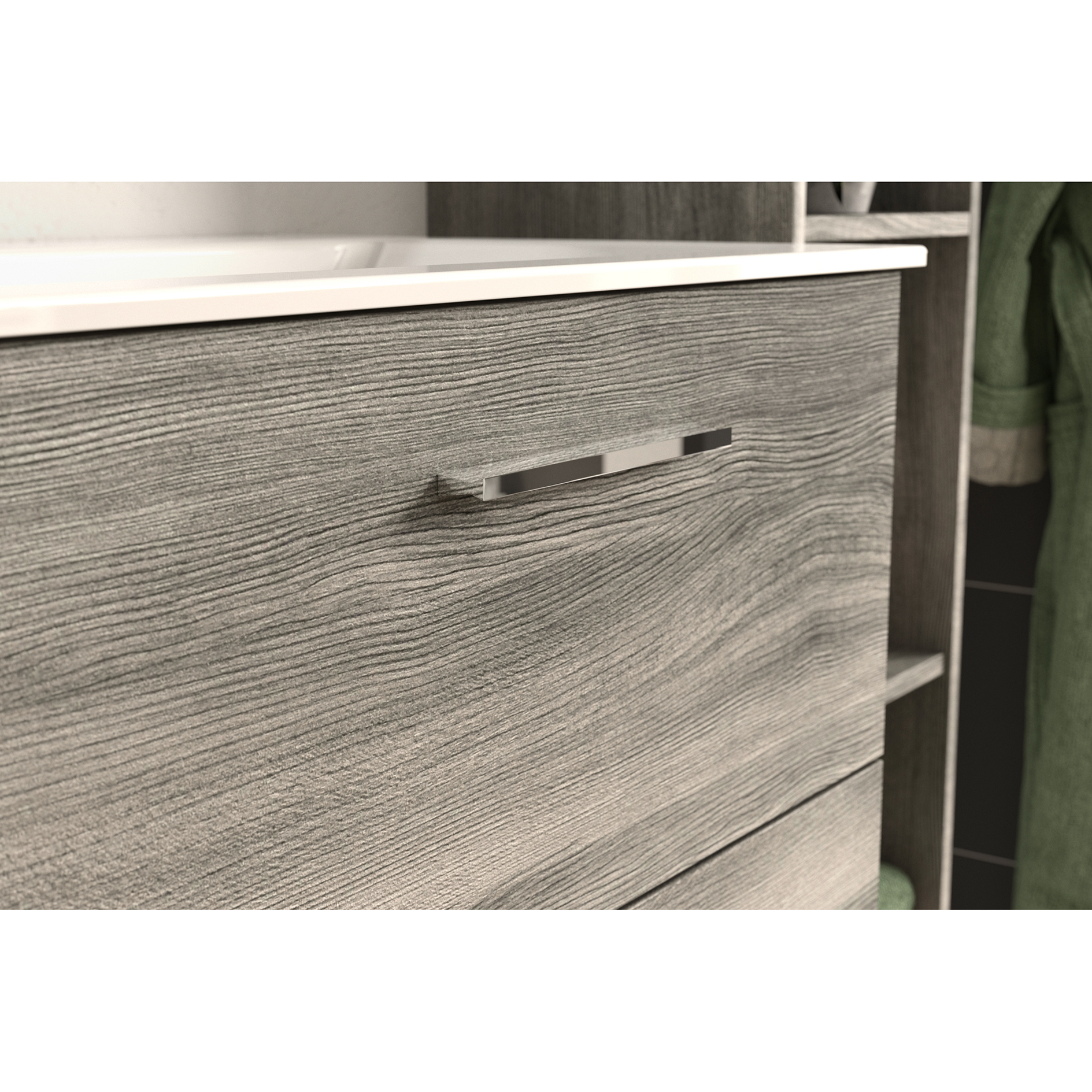 Waschbeckenunterschrank YORK - Rauchsilber - 60 cm