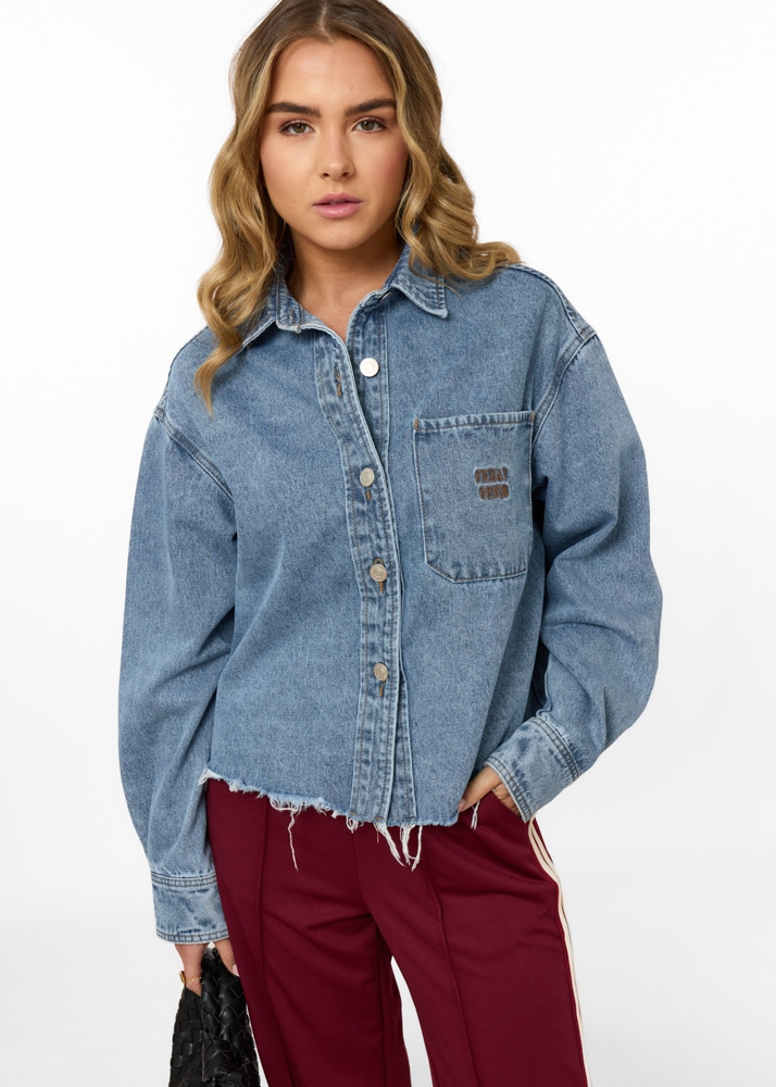 Denim blouse midden blauw