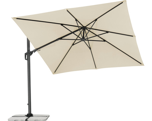 Schneider zweefparasol, tuinparasol Rhodos Twist, 300 x 300 cm, vierkant, naturel