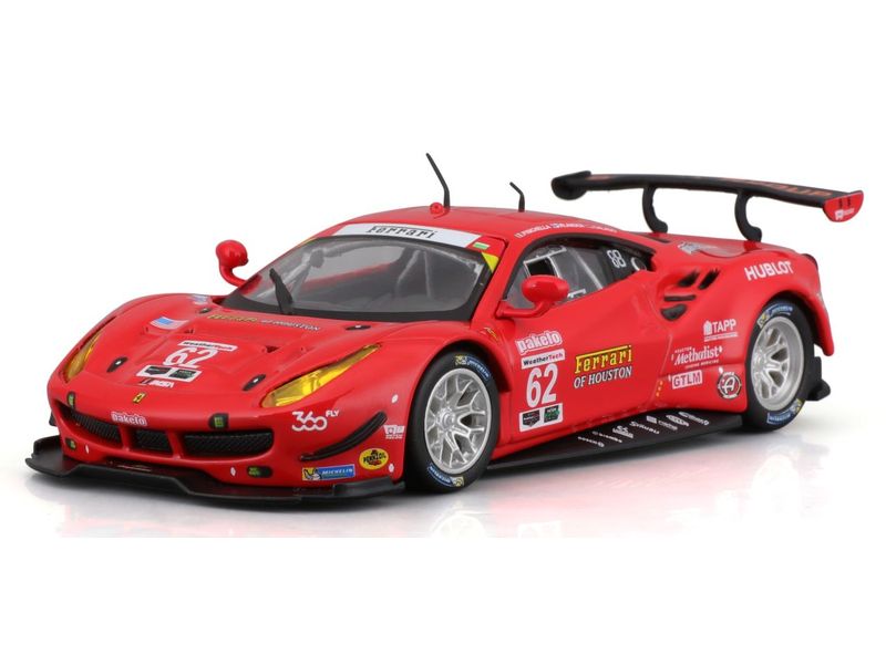 BBurago Ferrari Racing 488 GTE 2017 Rot 1:43 Sammlermodell im Massstab 1:43