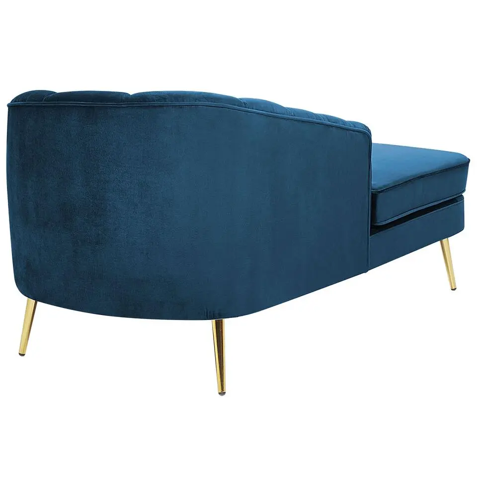 ALLIER - Chaise longue - Blauw - Rechterzijde - Fluweel
