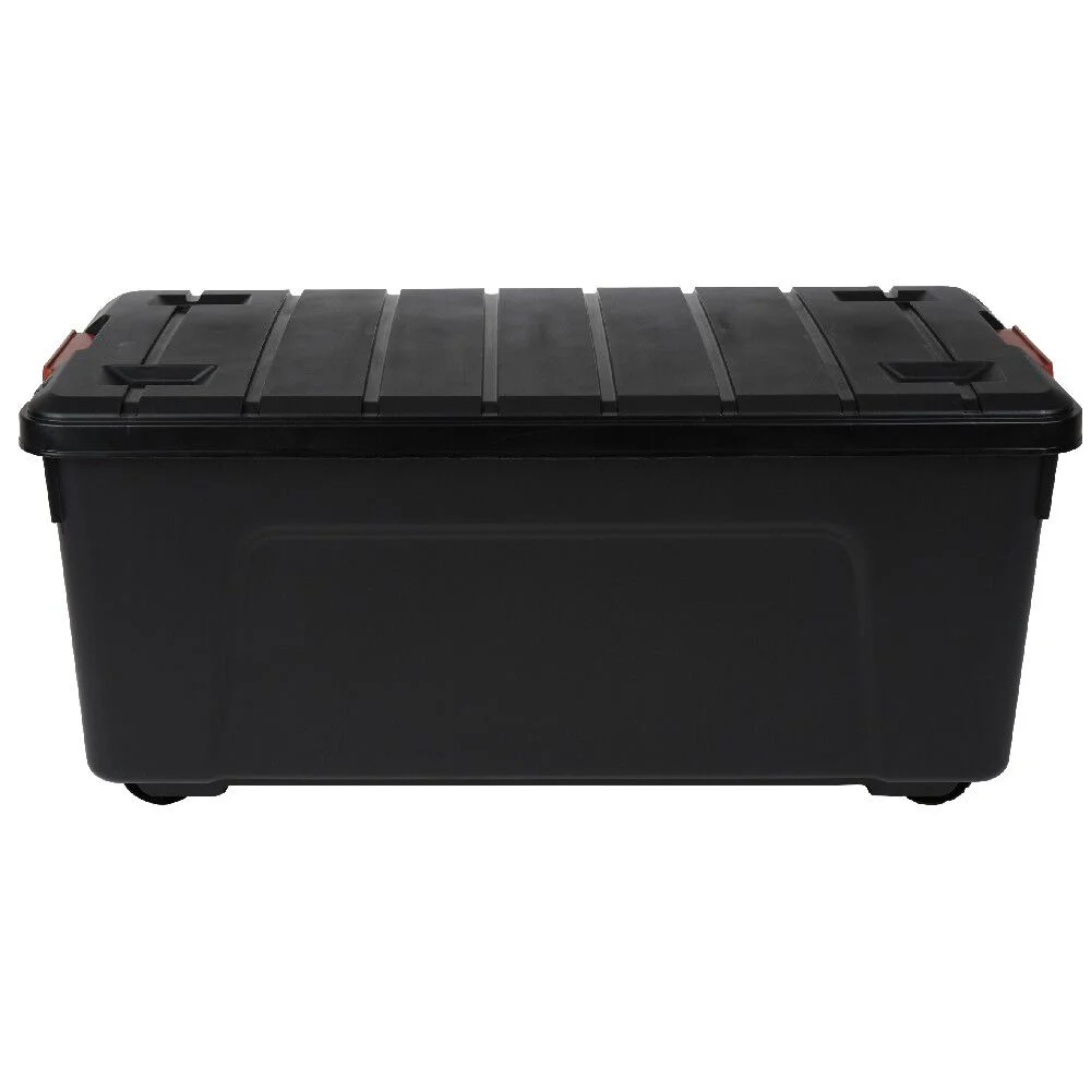 Box de rangement brico 4 roulettes fermeture à clips 75L