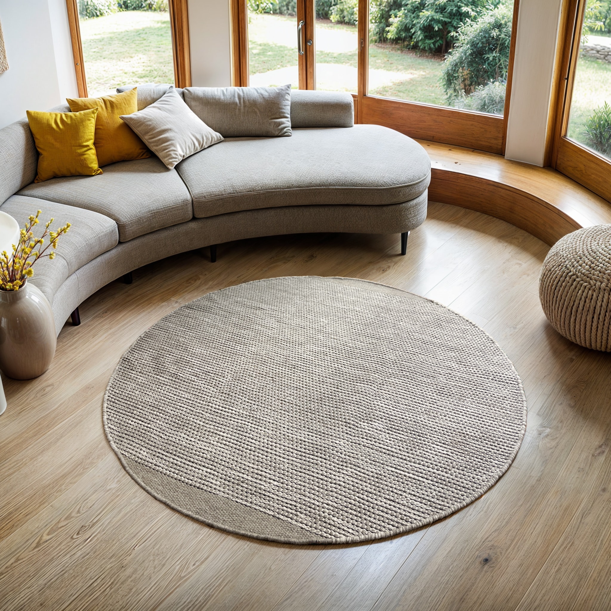 Myflair Möbel & Accessoires Wollteppich »Anisa« rund 10 mm Höhe Wendeteppich, meliert, reine Wolle, handgewebt, Wohnzimmer