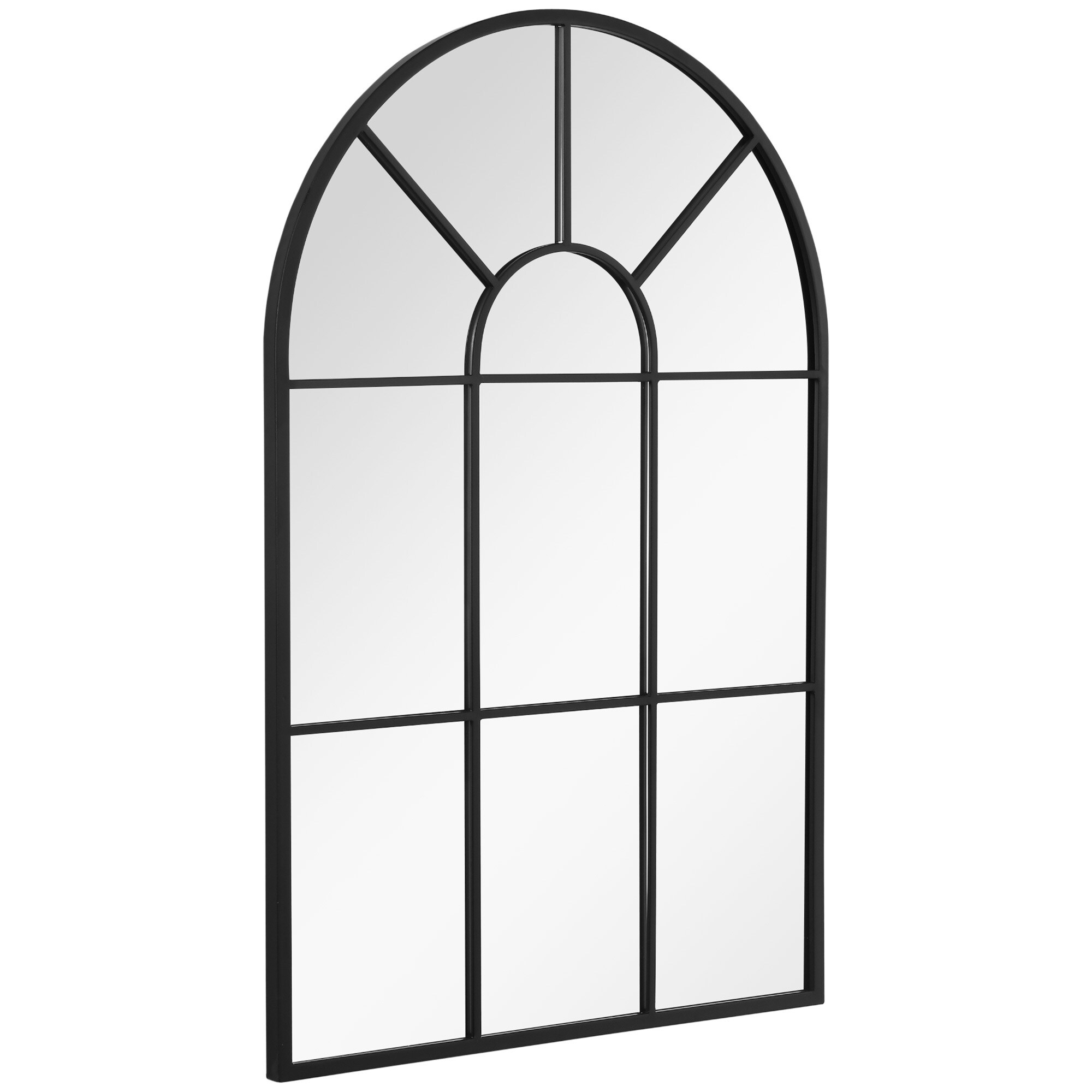 HOMCOM Wandspiegel mit Metallrahmen schwarz 91L x 2B x 60H cm