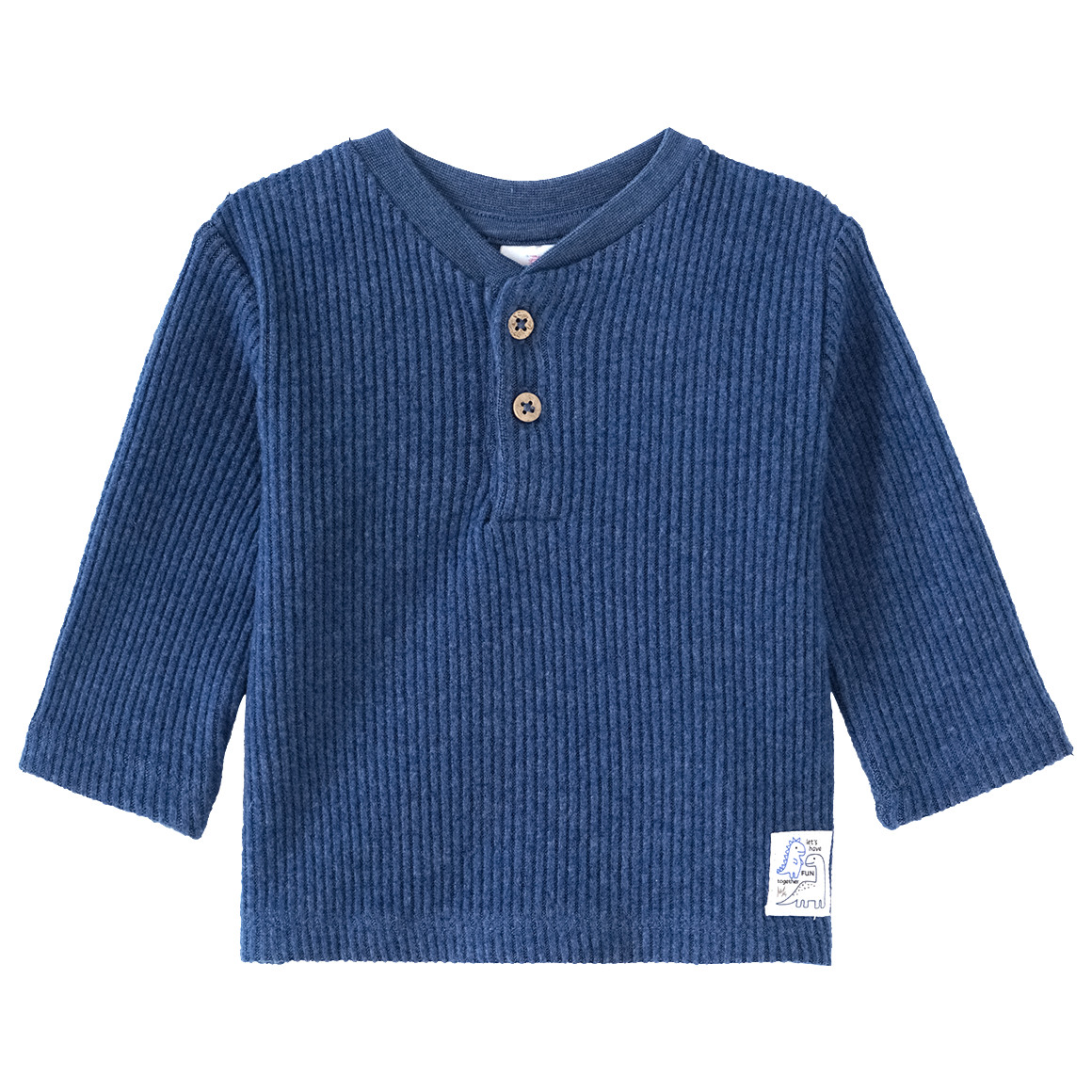 Topomini Newborn Langarmshirt mit Knopfleiste dunkelblau