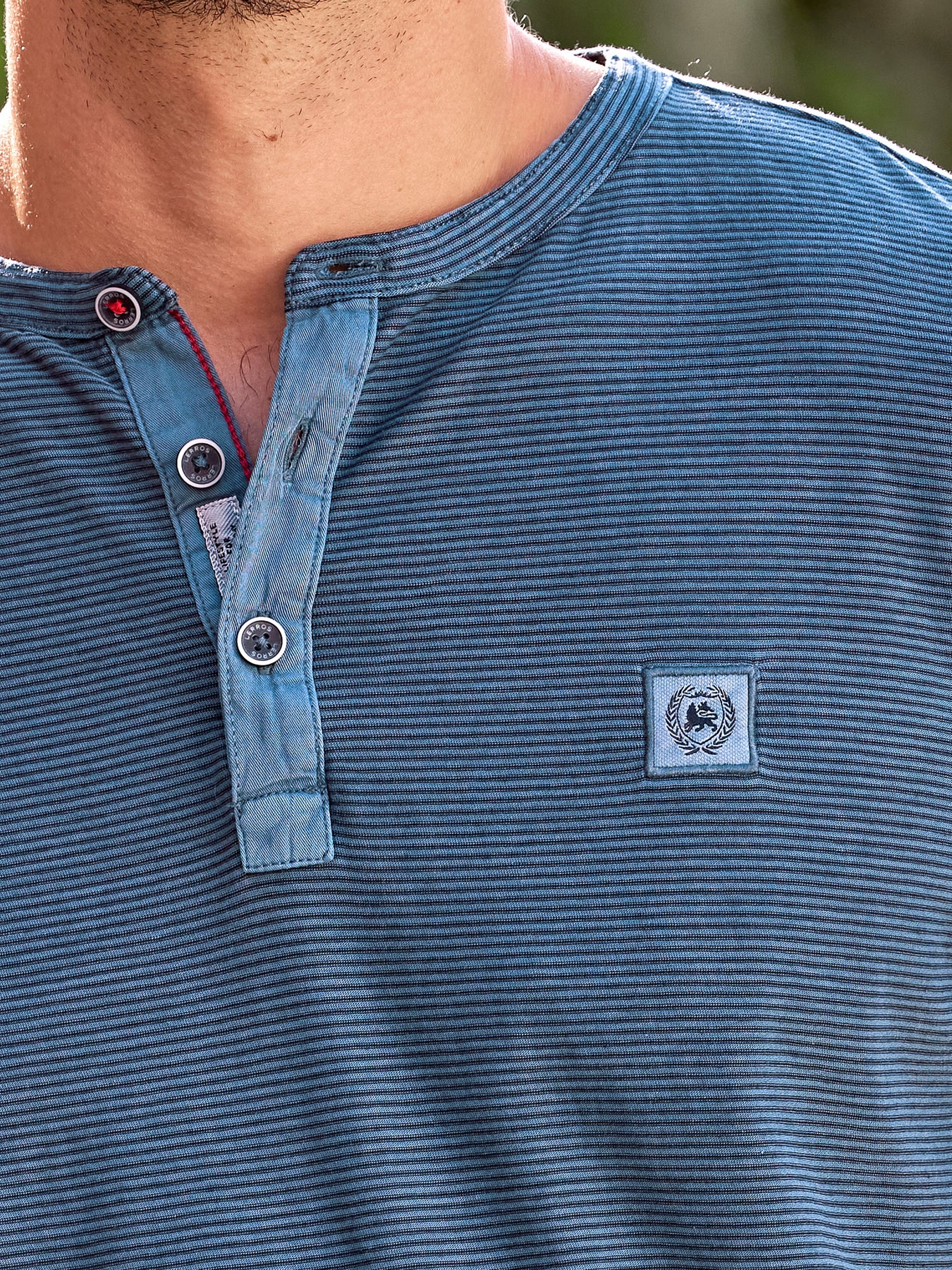 Gestreiftes Serafino-Shirt für Herren