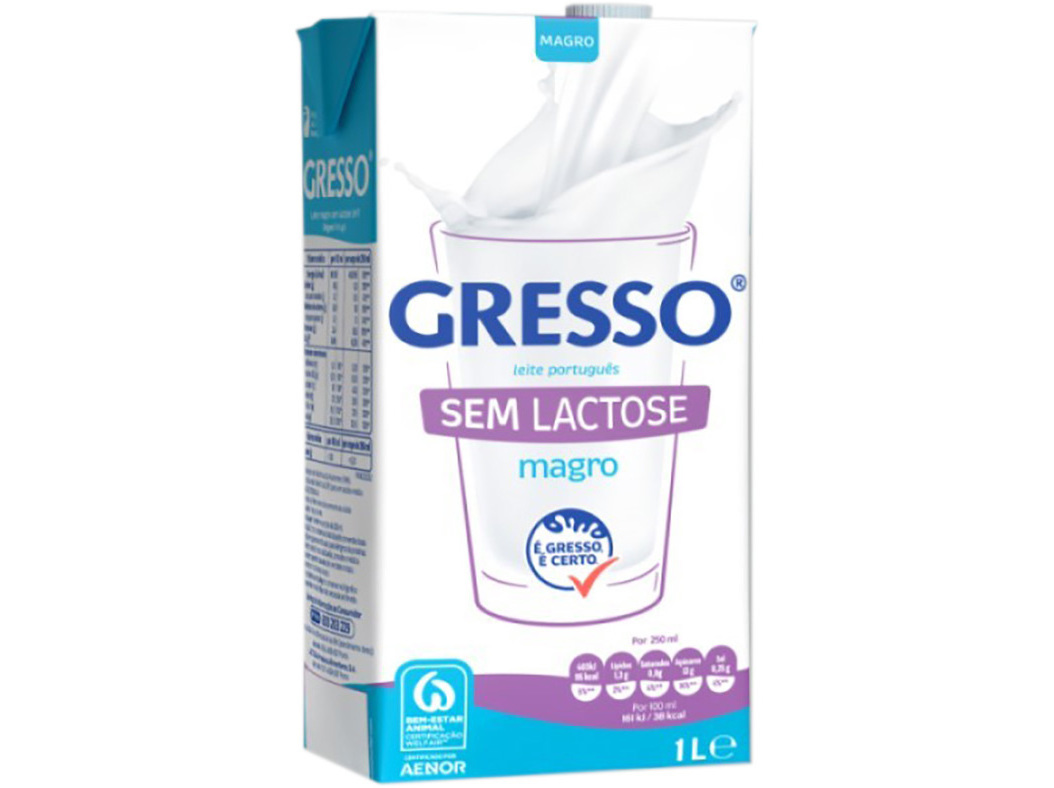 LEITE SEM LACTOSE GRESSO UHT MAGRO 1L