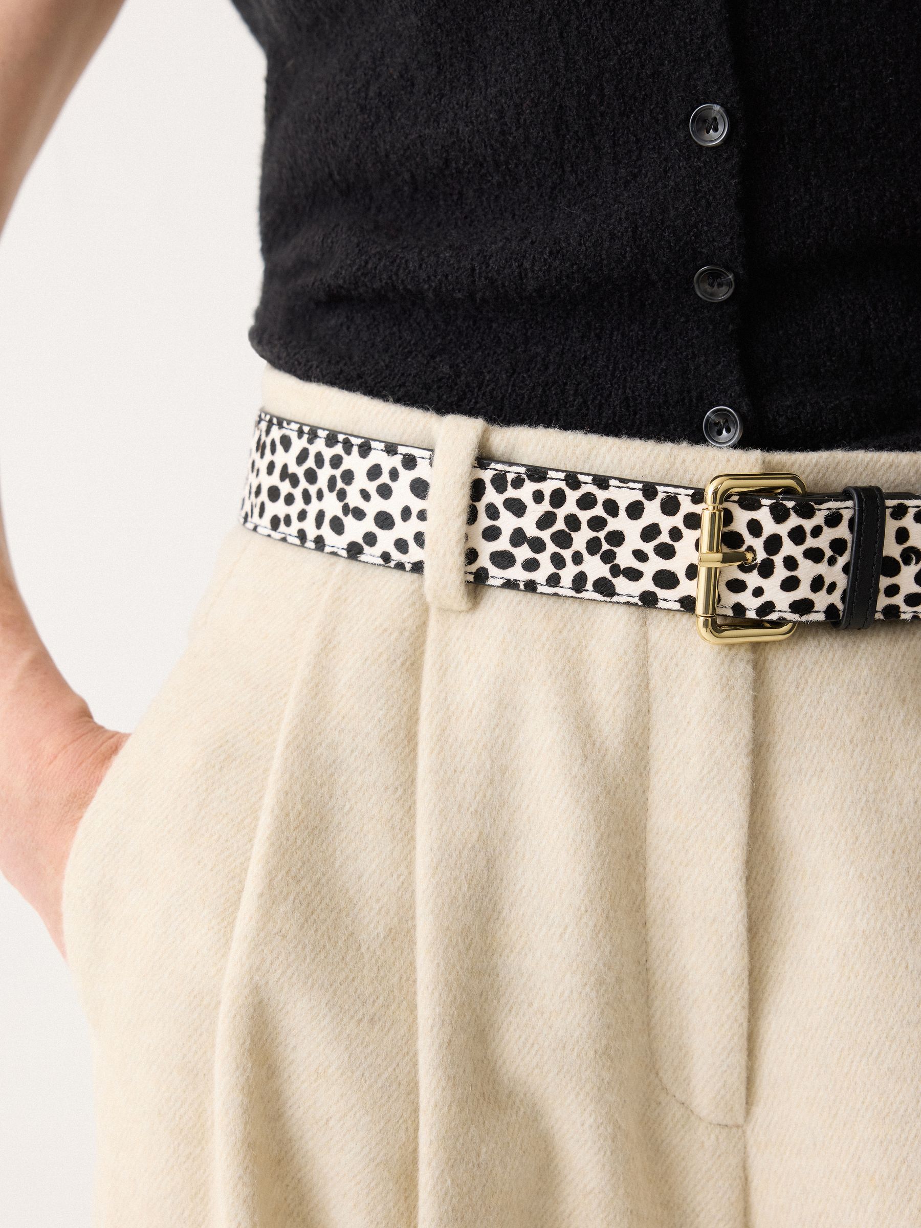Jigsaw Polka Dot Calf Hair Belt
