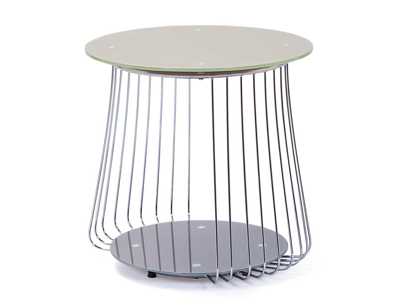 Couchtisch RIVOLI - grau-cappucino - Glas - 50 cm