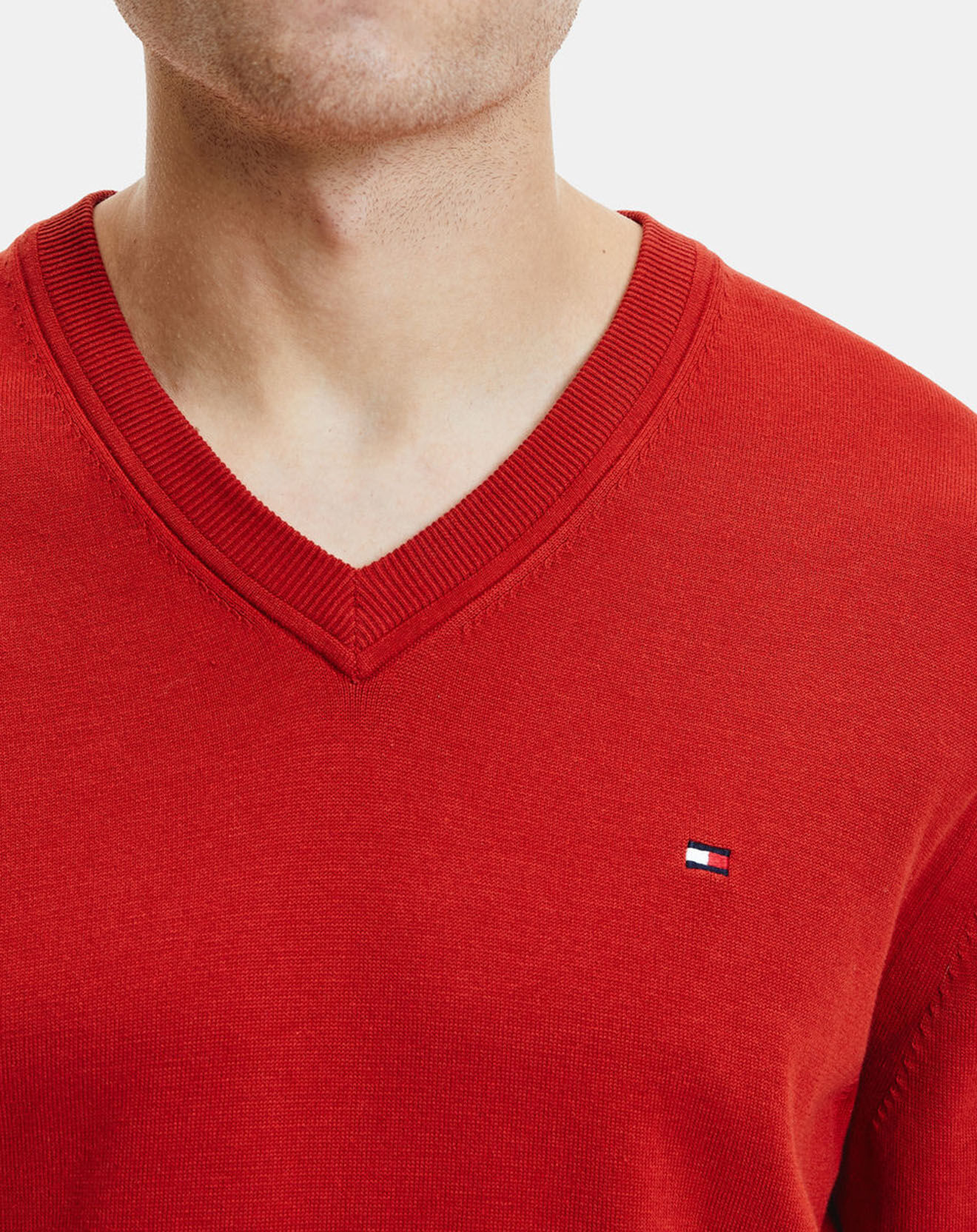 Tommy Hilfiger Pull 1985 col V rouge
