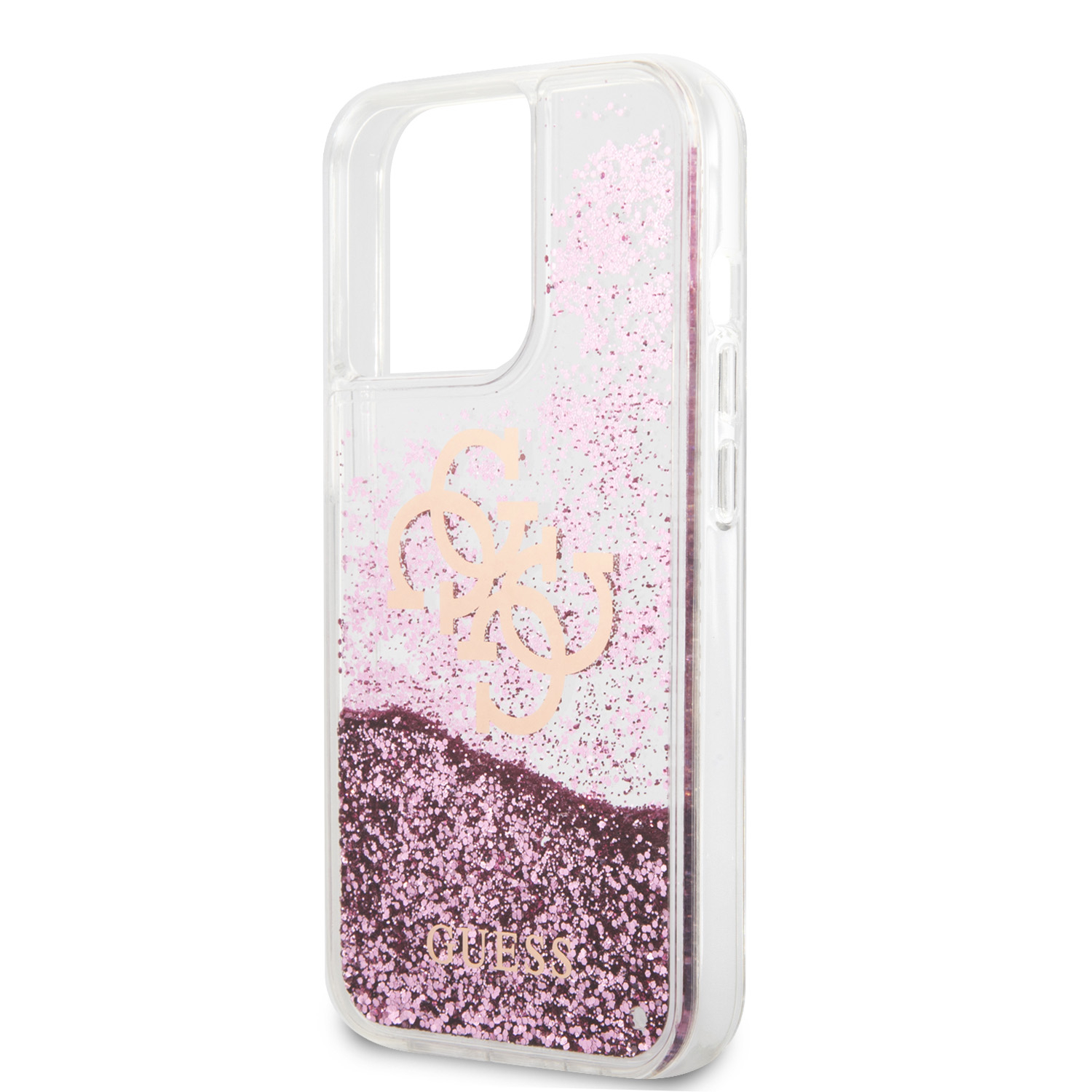 iPhone 13 Pro Hardcase Hülle Liquid Glitter Big 4G (GUHCP13LLG4GPI) - Pink / Transparent