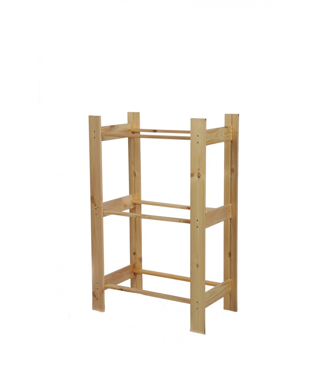 PROREGAL Drankkrattenrek Pinepeak HxBxD 107,4 x 70 x 38,8 cm Voor 3 kratten Dennenhout Naturel