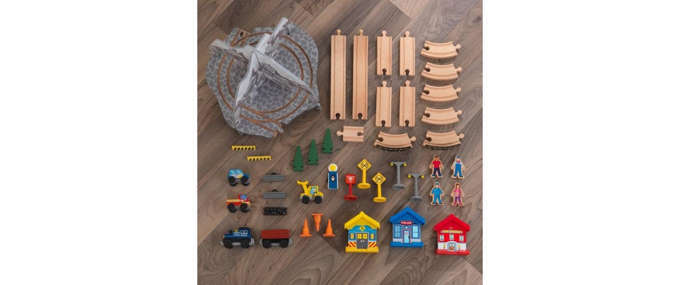 Eisenbahn Set «Felsiger Berg» 59.69 x 59.69 x 70.1 cmHohes Gebirge mit Strecken in Klein