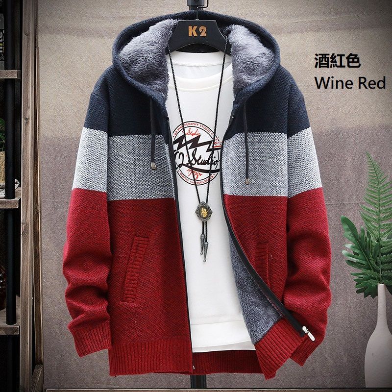 Sparrow Farm - Color Block Hooded Zip Cardigan
