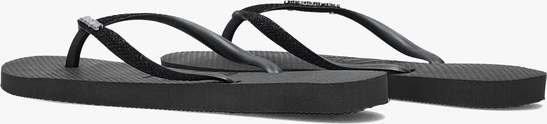 zwarte havaianas teenslippers slim glitter ii