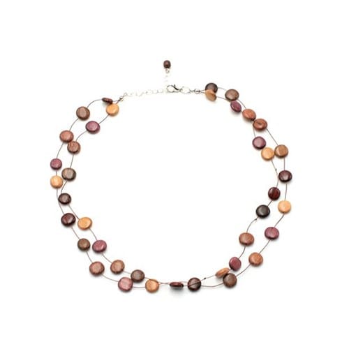 Collier double fil en bois ariana