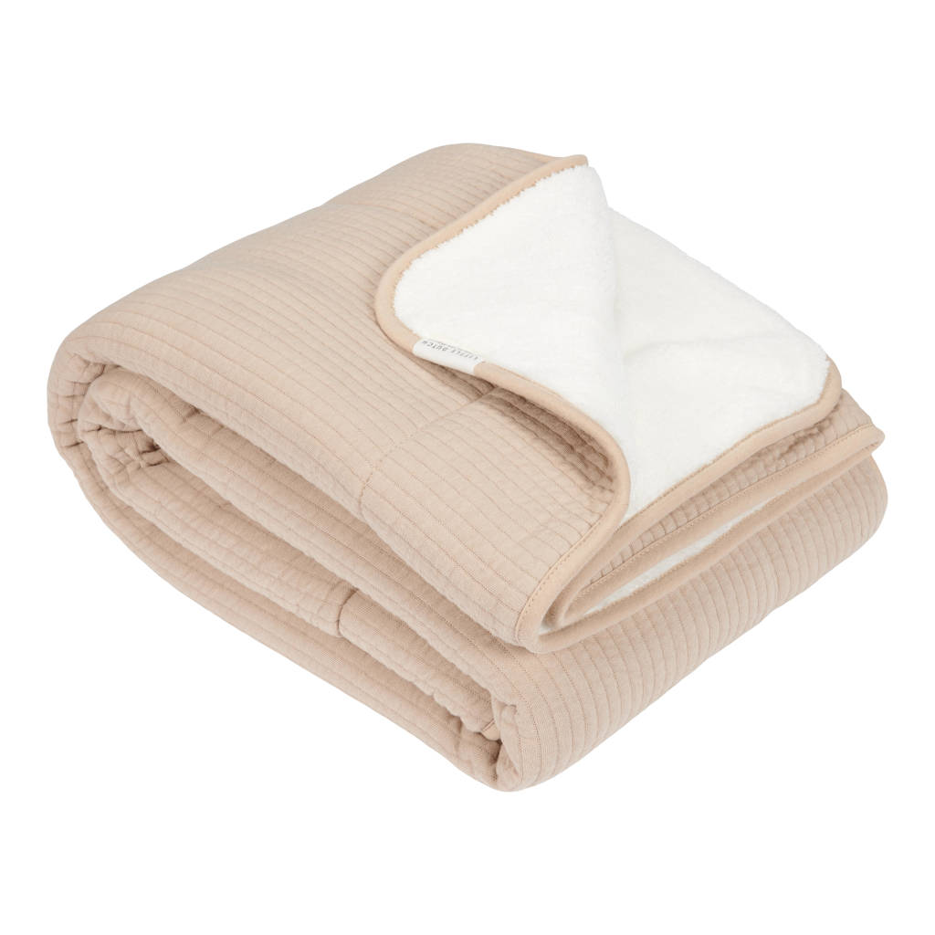 wiegdeken met teddy Pure Beige