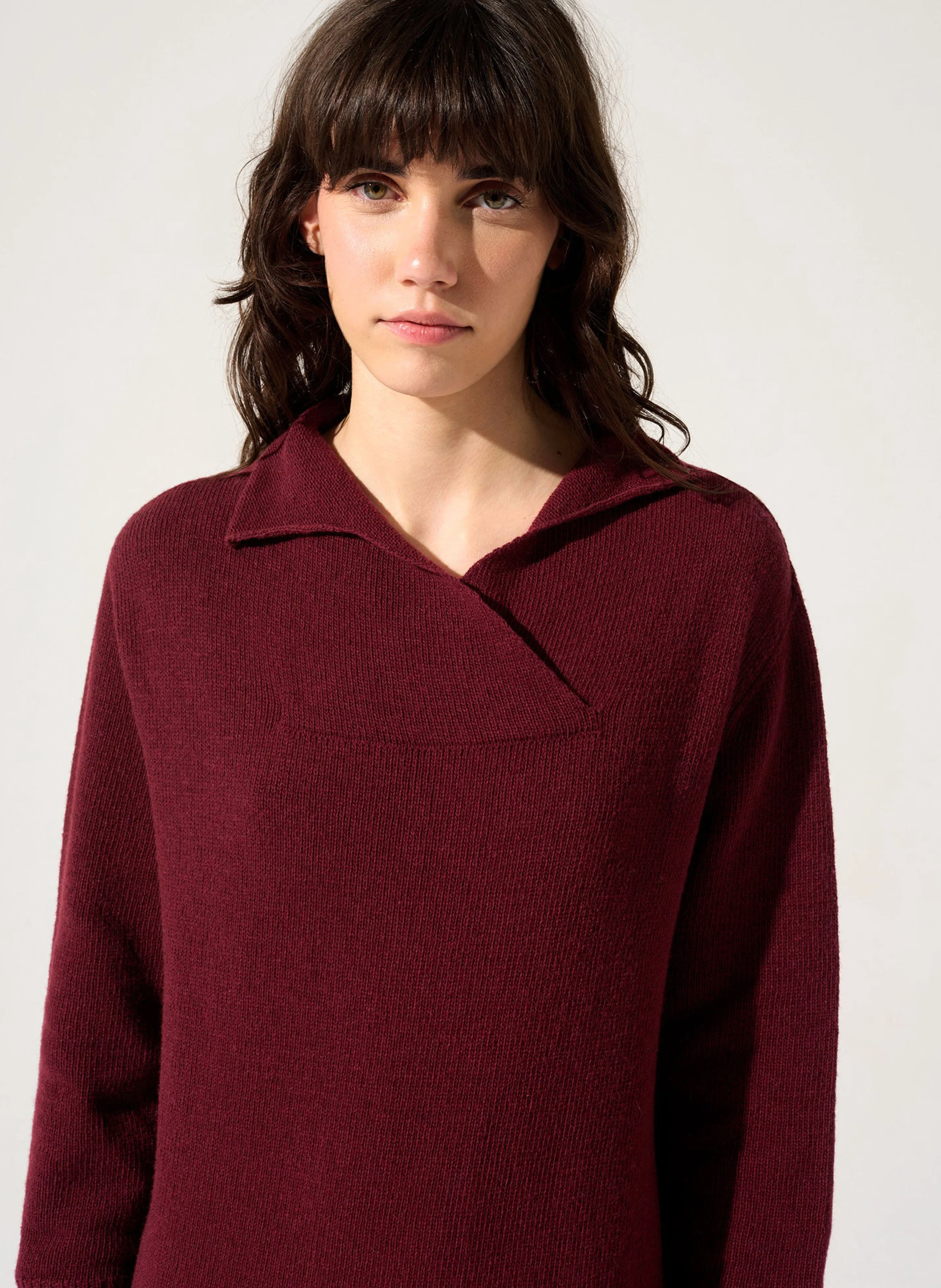 PERHAN - Robe pull ample en laine mélangée | Bleu