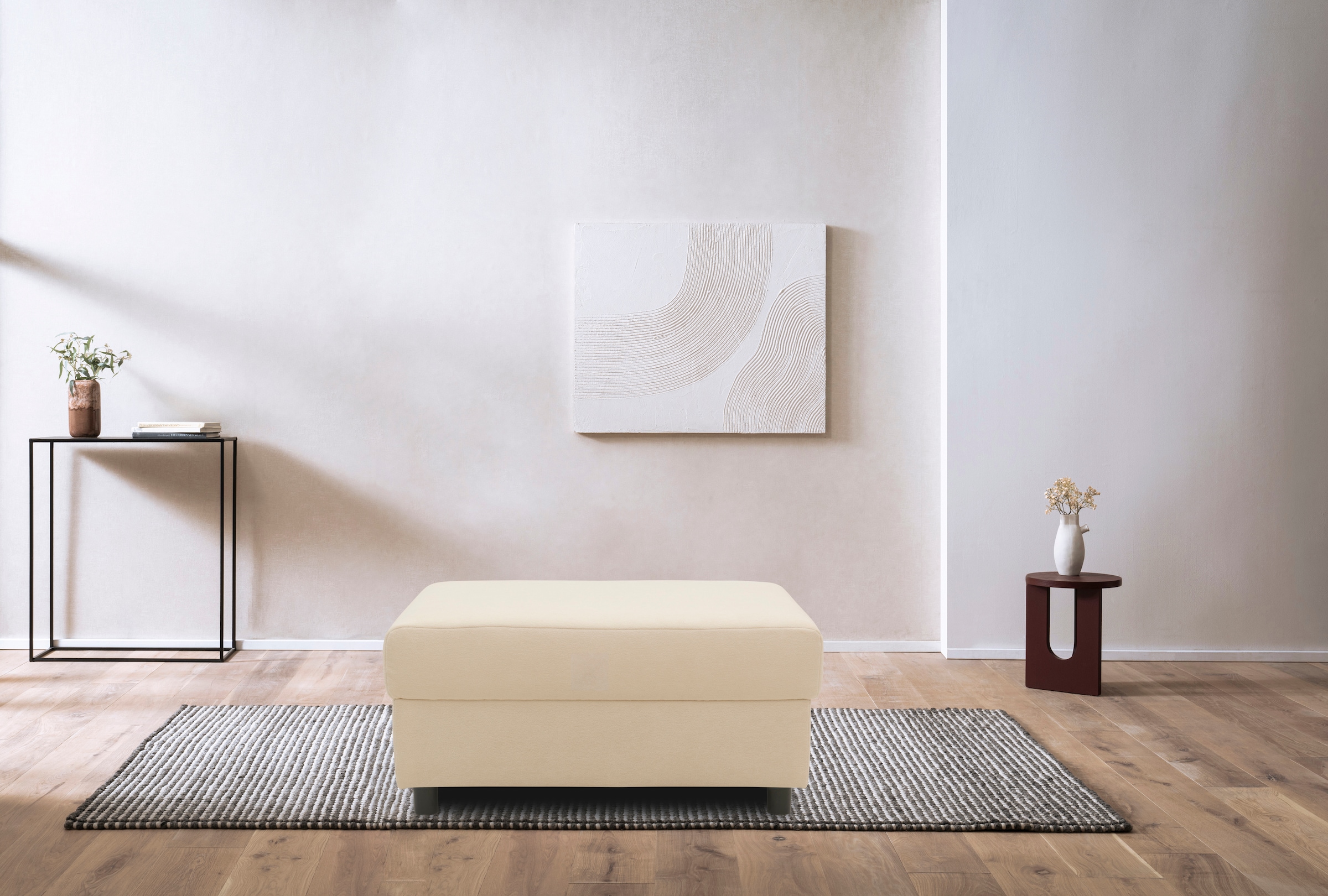 DOMO collection Polsterhocker »Turah 2 in Cord oder Luxus-Microfaser« moderner Polsterhocker, passend zum Ecksofa, B/T/H: 83/60/44 cm