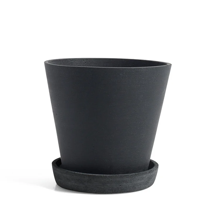 HAY - Blumentopf mit Untersetzer L, schwarz