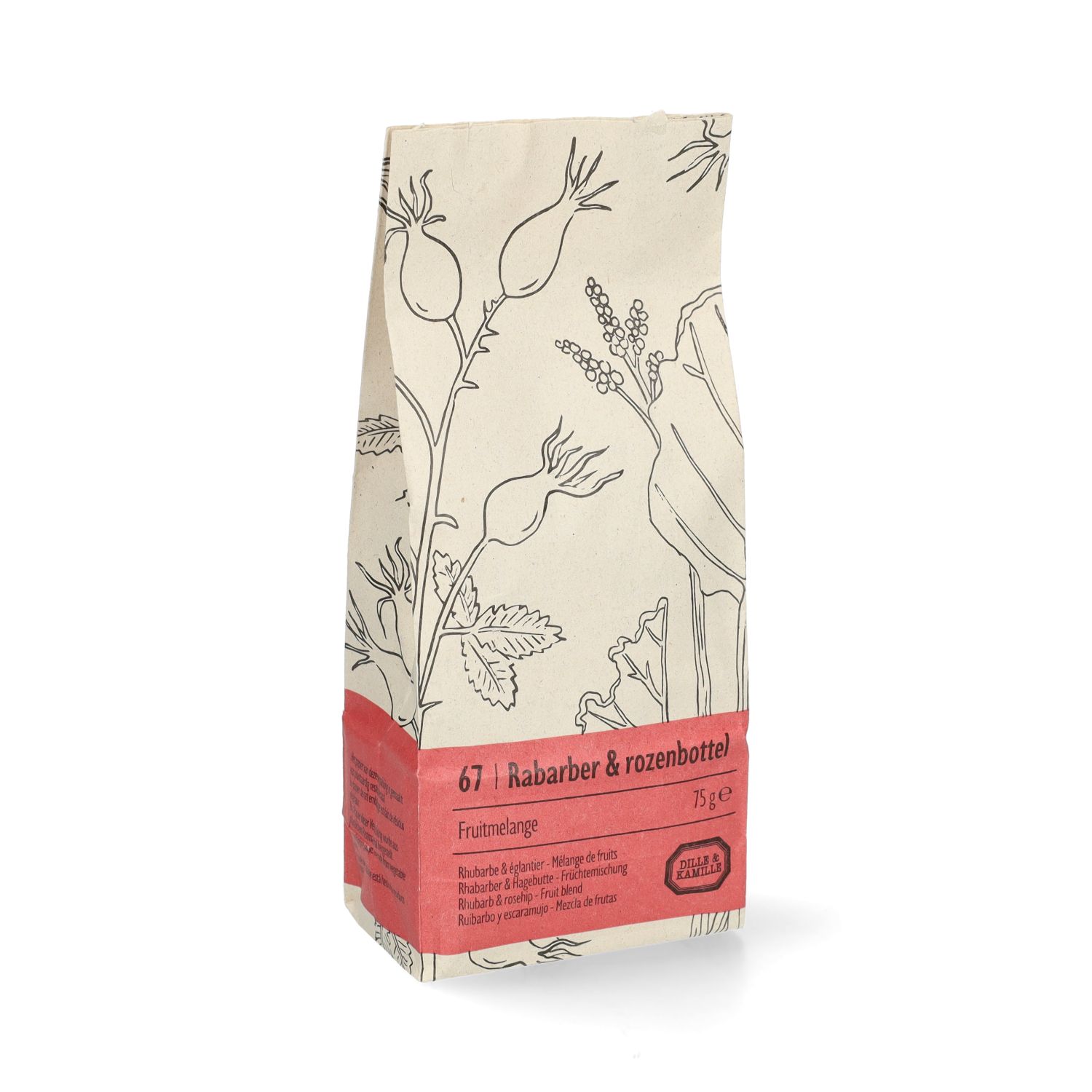 Rabarber & rozenbottel, Fruitmelange, 75 g